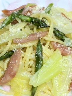 アスパラの鶏ガラスープで簡単パスタ-レシピのメイン写真