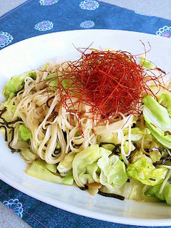 塩昆布×キャベツ☆そうめんチャンプルー!-レシピのメイン写真