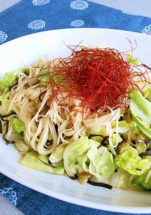 塩昆布×キャベツ☆そうめんチャンプルー！-レシピのメイン写真