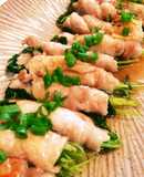 めんつゆで簡単☆豚薄切りロースで豆苗まき