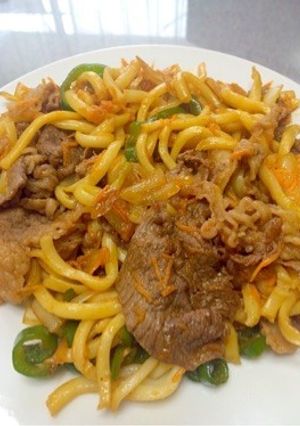 簡単！ラーメンスープで焼うどん-レシピのメイン写真
