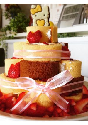 母の日 ロールケーキ タワー スイーツ-レシピのメイン写真