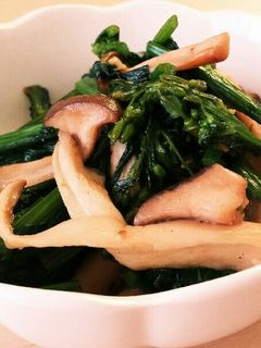 冷凍野菜で!菜花エリンギニンニク醤油炒め-レシピのメイン写真