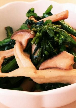 冷凍野菜で！菜花エリンギニンニク醤油炒め-レシピのメイン写真