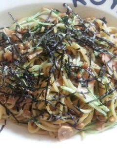 ヘルシー!水菜とシラスの納豆和風パスタ★-レシピのメイン写真
