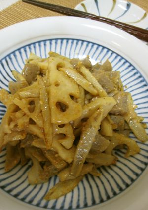 根菜と鶏皮のピリ辛ごま味噌炒め-レシピのメイン写真