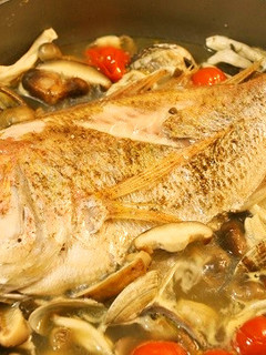 干し椎茸とキノコと鯛のアクアパッツア-レシピのメイン写真