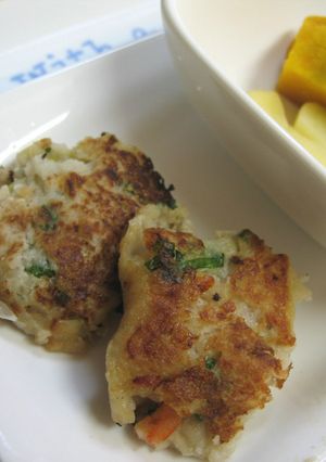 離乳食に♡蓮根とエビのお焼き-レシピのメイン写真
