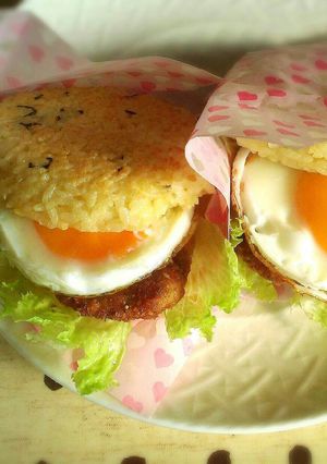 《変身！》ＴＫＧ→鯵フライライスバーガー-レシピのメイン写真