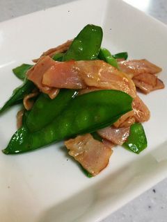 絹さやとベーコンの簡単マヨ中華炒め❕-レシピのメイン写真
