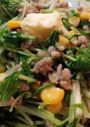 サラダ感覚♪水菜の洋風肉味噌和え-レシピのメイン写真