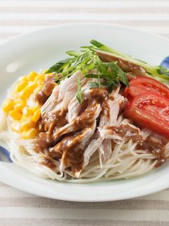 棒々鶏風冷しゃぶサラダそうめん -レシピのメイン写真