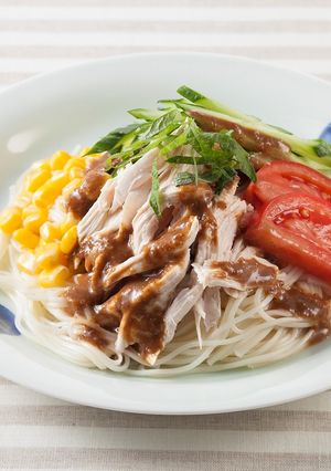 棒々鶏風冷しゃぶサラダそうめん -レシピのメイン写真
