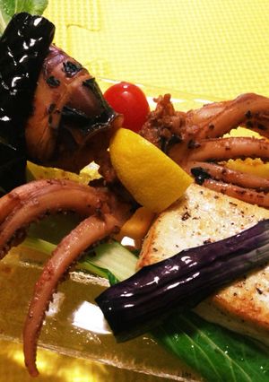 姿イカの蒲焼のたれ生姜煮☆豆腐ステーキ-レシピのメイン写真