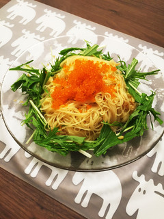 ホタテ貝柱の水煮缶ととびっこの冷製パスタ-レシピのメイン写真