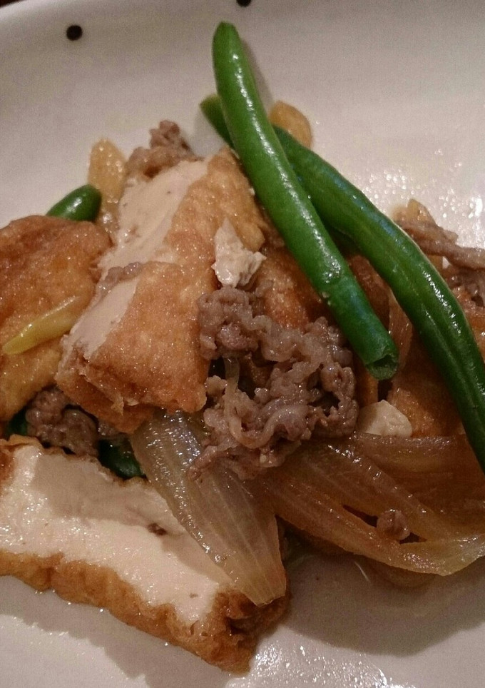 厚揚げと牛こま肉の甘辛煮-レシピのメイン写真