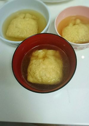 残った餃子の具で◆油揚げ巾着スープ◆-レシピのメイン写真