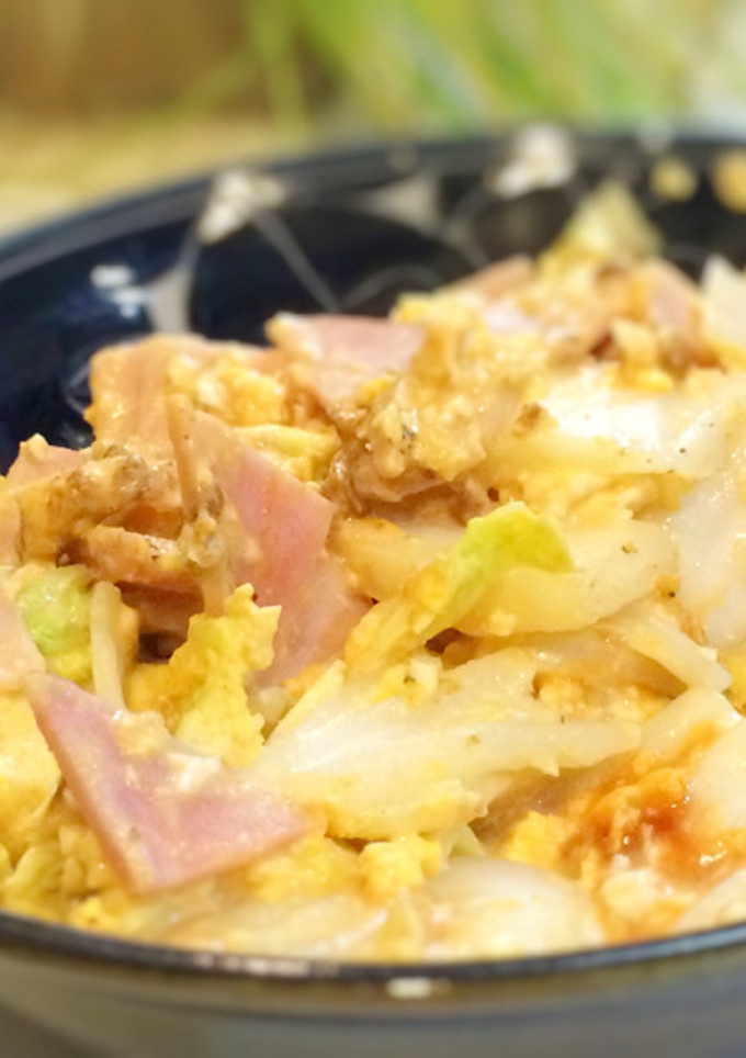 簡単！白菜とハムと卵の炒め物-レシピのメイン写真