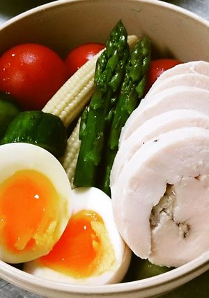 ヘルシーレシピ④鶏むね肉ハムニンニク風味-レシピのメイン写真