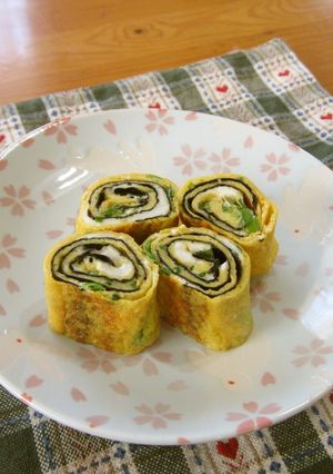 お弁当に♪海苔＆ネギ入り渦巻き卵-レシピのメイン写真