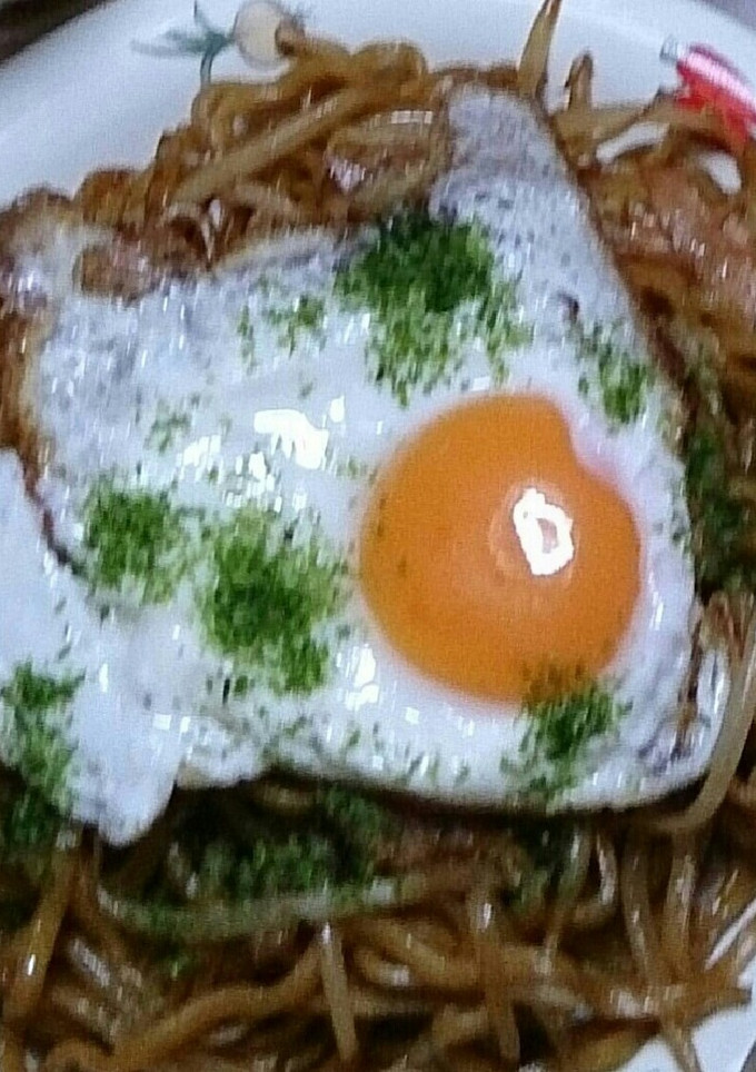 我が家の月見焼きそば(*^m^*)-レシピのメイン写真