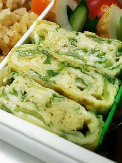 お弁当に山東菜入り卵焼き-レシピのメイン写真