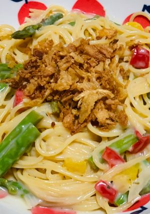ホワイトソースと野菜のパスタ-レシピのメイン写真