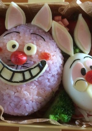 ♡チシャ猫と白うさぎ♡キャラ弁♡-レシピのメイン写真