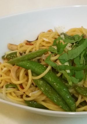 イカの塩辛のペペロンチーノ❀パスタランチ-レシピのメイン写真