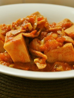高野豆腐とマッシュルームのトマト煮込み-レシピのメイン写真