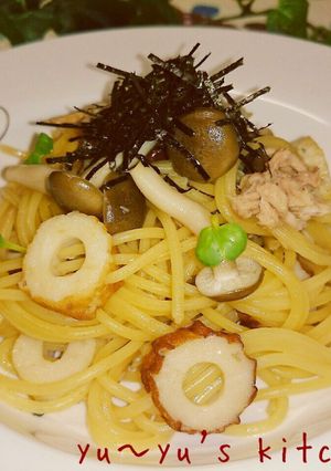 竹輪で♡突き刺しクルリン和風パスタ♡-レシピのメイン写真