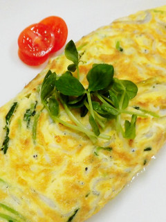 5分でできるしらすと豆苗のチーズオムレツ-レシピのメイン写真