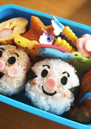 簡単キャラ弁♡アンパンマンとこむすびまん-レシピのメイン写真