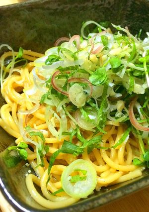 薬味&柚子胡椒♡手抜き和風ペペロンチーノ-レシピのメイン写真