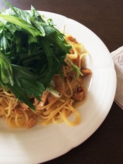 シャキシャキ水菜とツナの和風パスタ-レシピのメイン写真