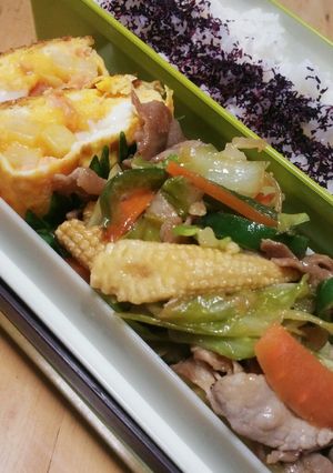 ☆味噌マヨ炒め じゃが卵☆お弁当0512-レシピのメイン写真