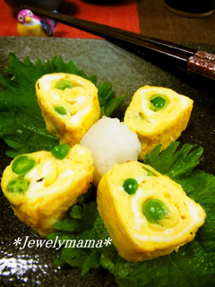 娘に伝えたい*簡単♪えんどう豆の卵焼き*-レシピのメイン写真