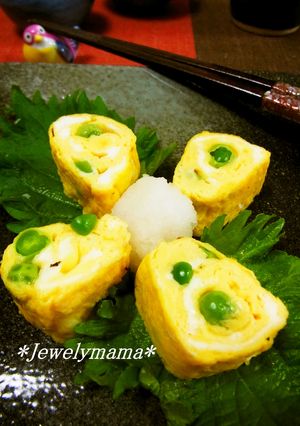 娘に伝えたい＊簡単♪えんどう豆の卵焼き＊-レシピのメイン写真