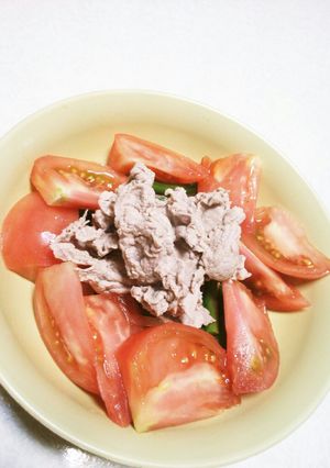 豚肉トマトアスパラめんつゆサラダ-レシピのメイン写真