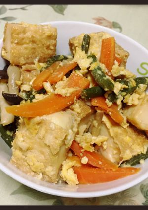 簡単美味しい＊厚揚げと野菜の卵とじ-レシピのメイン写真