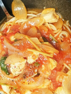トマトスープパスタ-レシピのメイン写真