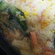 カニと小松菜の炒飯♪カニかまでも!
