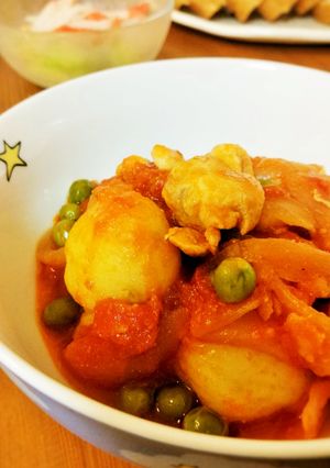 春野菜で鶏肉のトマト煮-レシピのメイン写真