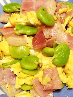 そら豆とベーコンと卵のバター炒め-レシピのメイン写真
