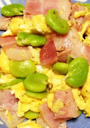 そら豆とベーコンと卵のバター炒め-レシピのメイン写真