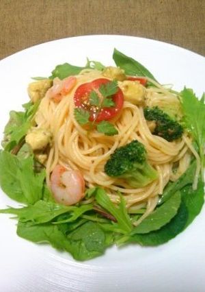 超簡単　野菜と海老の冷製フェデリーニ-レシピのメイン写真
