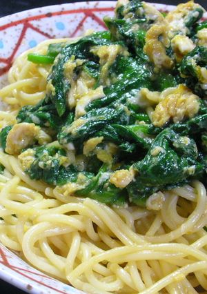 たっぷりほうれん草と玉子のパスタ♪-レシピのメイン写真