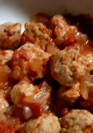 豚こまからの～肉団子のトマト缶煮-レシピのメイン写真
