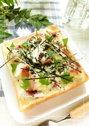 紫蘇レモン❀筍×ウィンナーの和トースト-レシピのメイン写真