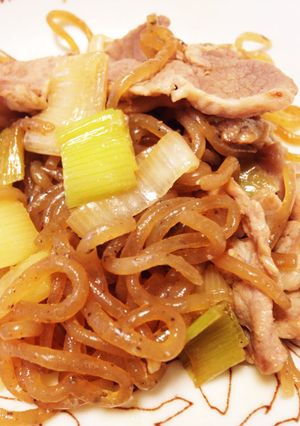 糸こん 豚肉 ネギのすき焼き風★お弁当に-レシピのメイン写真